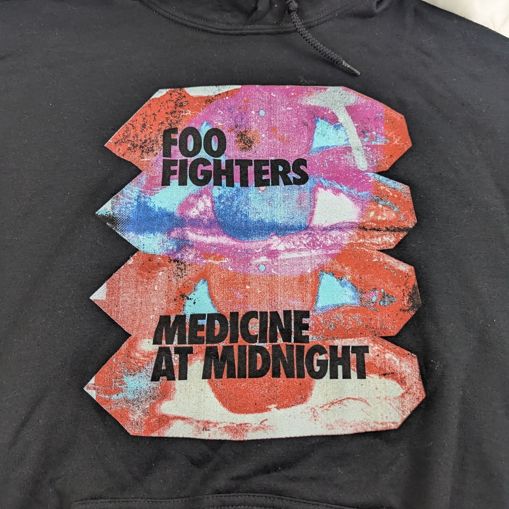 Foo Fighters Medicine At Midnight Concert Merch Black Hoodie Size Large Unisex